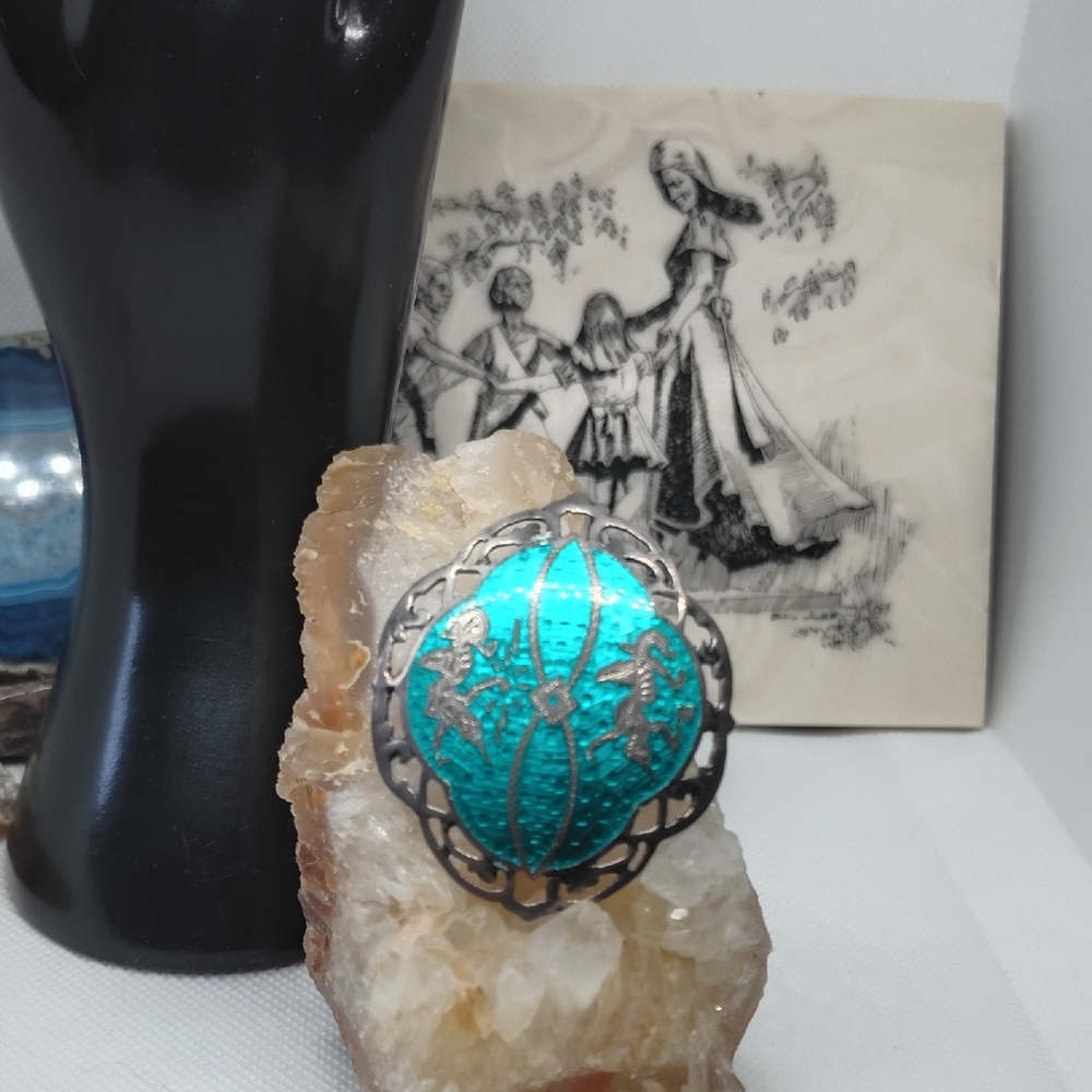 Siam Sterling Silver Vintage Brooch